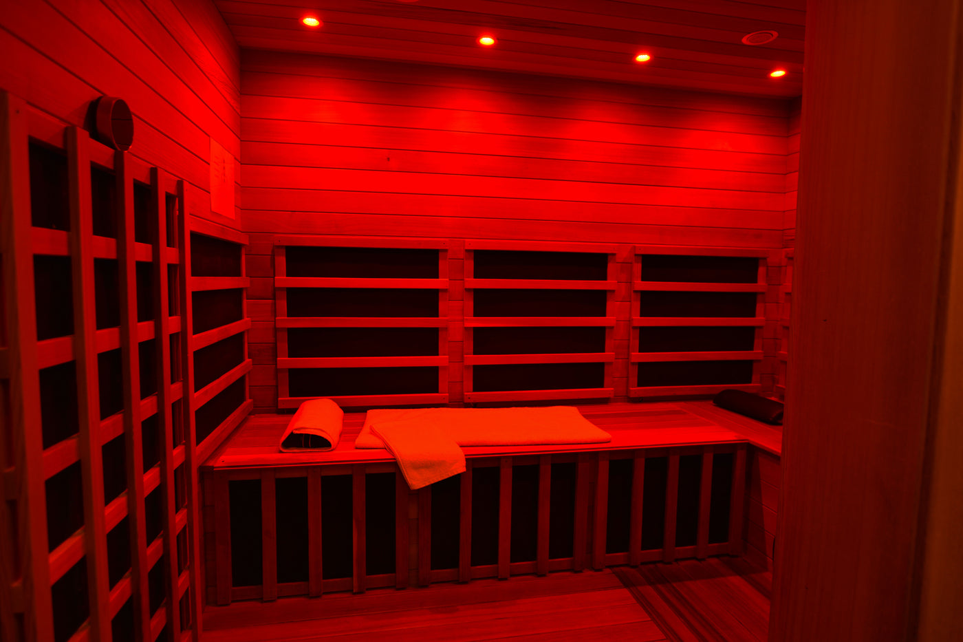 Infrared sauna interior at Resonance Marin